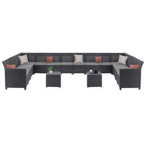 Curver Set de mobilier de grădină Claire IV cu 14 locuri și masă de depozitare Vigo, grafit