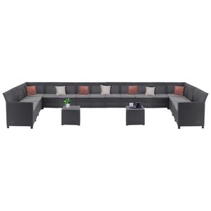 Curver Set de mobilier de grădină Claire IV cu 18 locuri și masă de depozitare Vigo, grafit