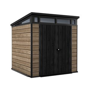 Curver Căsuță de grădină Signature PENT 7X7 din plastic, lemn de frasin