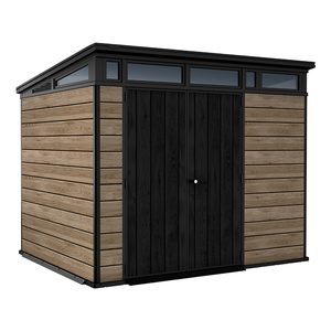Curver Căsuță de grădină Signature PENT 9X7 din plastic, lemn de frasin