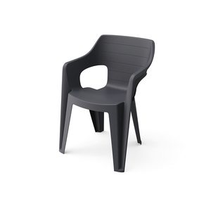Curver Scaun de grădină din plastic Bilboa Iowback cu cotiere, negru