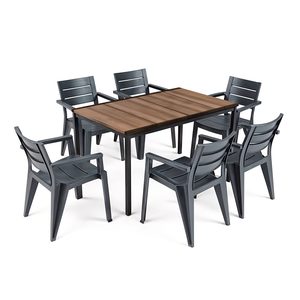 Curver Amari 6+1 set mobilier de grădină nuc-grafit
