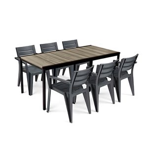 Curver Amari Large 6+1 set de mobilier de grădină cenușă-grafit