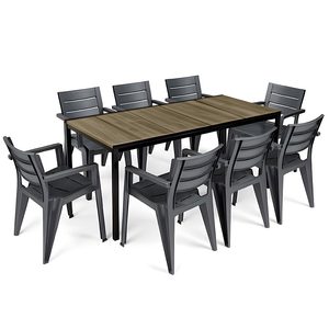 Curver Amari Large 8+1 set de mobilier de grădină cenușă-grafit