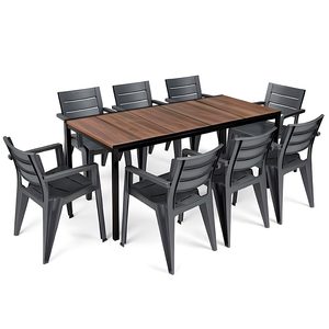 Curver Amari Large 8+1 set de mobilier de grădină nuc-grafit