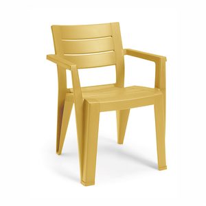 Curver Scaun de grădină din plastic cu brațe Julie, de culoare galben muștar