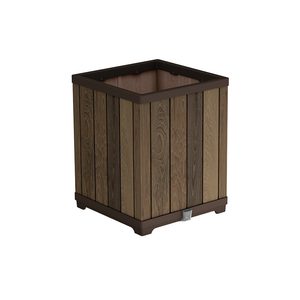 Curver Cutie decorativă pătrată din plastic cu relief, 74 L, nuc