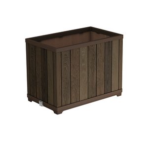 Curver Cutie decorativă pentru flori din plastic, în relief, în formă de cărămidă, 100 L, nuc