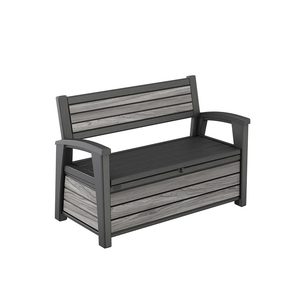 Curver Bancă de grădină/depozitare din plastic Decocoat, 227 L, gri furtună
