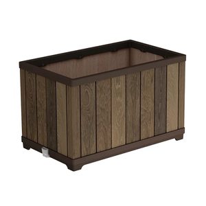 Curver Jardiniere din plastic Deco în formă de cărămidă, 81 l, din lemn de frasin