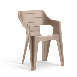 Curver Bilbao iowback scaun de grădină din plastic cu brațe cappuccino