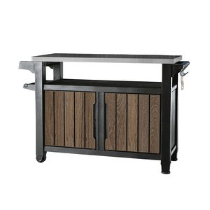 Curver Masă de grătar de grădină Decocoat Unity din plastic XL, 207 l, culoare nuc