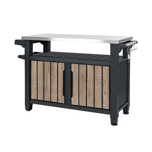 Curver Masă de grătar de grădină Decocoat Unity din plastic XL, 207 l, din lemn de frasin