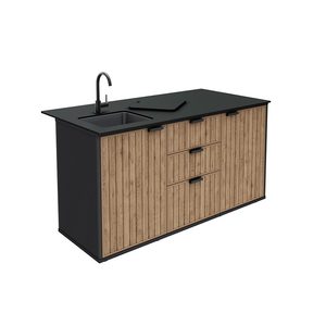 Curver Bucătărie de exterior compactă Deco cu chiuvetă și robinet grafit