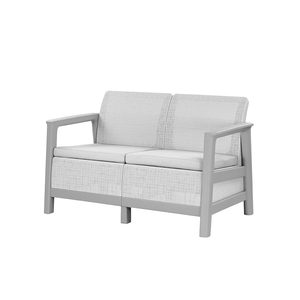 Curver Scandi linea 2 seater grădină canapea cenușă gri-gri deschis