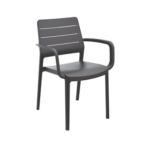 Curver Scaun de grădină din plastic cu cotiere Porto, culoare grafit