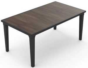 Curver Masă de grădină din plastic Deco Futura, culoare nuc-grafit