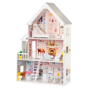 Homelux XXL Pudrowa Mansion casă de păpuși din lemn cu 3 etaje