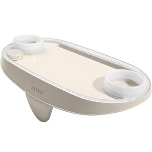 Suport pentru bauturi si telefon Intex 28520, 45x26x16 cm, PVC, cu iluminare LED, bej