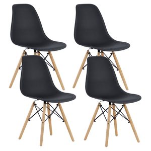 Set 4 scaune dining Scandinav pentru bucatarie, 38x42x82cm, negru