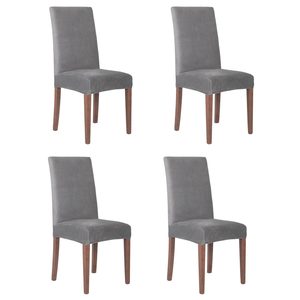 Set 4 huse universal pentru scaun, marime universala, poliester si spandex, 45 x 60 cm, catfiea gri