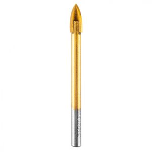 Graphite Burghiu universal pentru sticlă cu 4 margini pentru găurirea lemnului, plasticului, metalului, pietrei, ceramicii, 7 mm, grafit