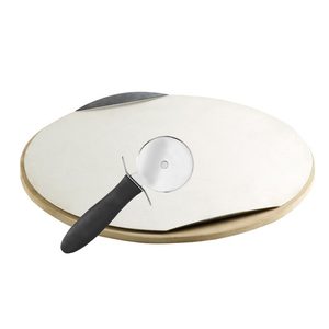 Mirpol Piatră de pizza cu tavă și tăietor din aluminiu