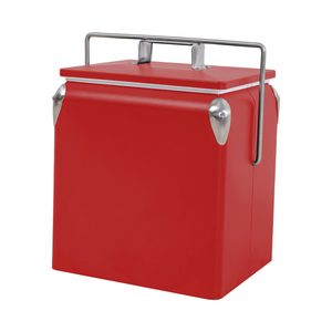 Mirpol Ladă frigorifică retro metalică turistică 13 l roșie