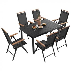 Mirpol IZZY 6 locuri mobilier de gradina set negru asallap