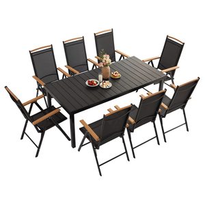Mirpol Set de mobilier de grădină IZZY cu 8 locuri și blat negru