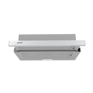Homefort Hotă extractibilă HOMEFORT HPK611X, încorporată, iluminare LED, 1 motor, 408 m3/h, 54-66 dB, lățime 60 cm, B