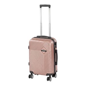 Valiză de cabină TraveLux Pro cu carcasă rigidă și roți detașabile, 50x40x20 cm, roz-auriu