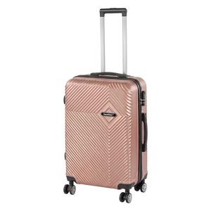 Valiză medie TraveLux Pro cu carcasă rigidă, 68x45x25 cm, roz-auriu