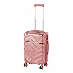 Valiză de cabină TraveLux Urban cu carcasă rigidă și roți detașabile, 50x40x20 cm, roz-auriu