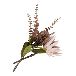 House Nordic Buchet de flori artificiale Protea, burgundy mix 65 cm