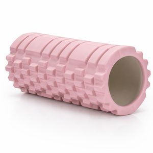 Rola pentru masaj si stretching din spuma EVA, duritate medie 50 Shore A, 33x14 cm, roz