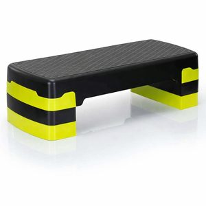Stepper aerobic, ajustabil in 3 trepte, antiderapant, maxim 350 kg, 68x29x20 cm, negru si verde