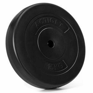 Disc greutate haltera 15 kg, 31 mm, compozit bitumic, PP, 37x7 cm, negru