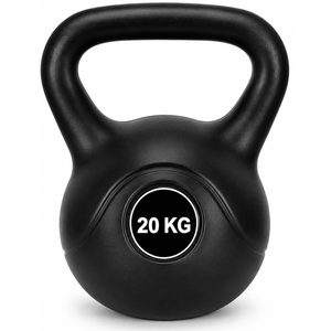 Kettlebell 20 kg, bitum cu invelis rezistent ABS, 30x25x33 cm, negru