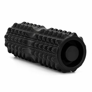 Rola pentru masaj si stretching din spuma EVA, duritate medie 55 Shore A, 33x13 cm, negru
