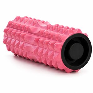 Rola pentru masaj si stretching din spuma EVA, duritate medie 55 Shore A, 33x13 cm, roz