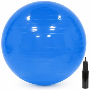 Minge pentru fitness 55 cm, antiderapanta, cu pompa inclusa, maxim 150 kg, albastru