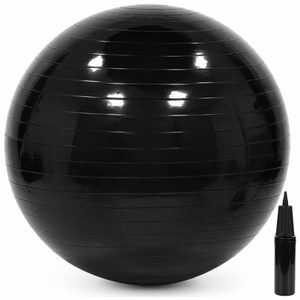 Minge pentru fitness 75 cm, antiderapanta, cu pompa inclusa, maxim 150 kg, negru