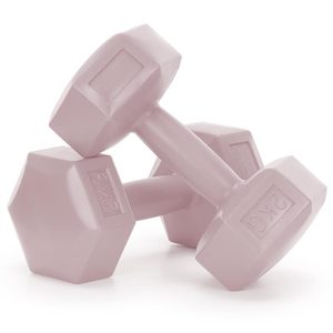Set gantere hex 2x2 kg, bitum cu invelis rezistent PP, roz