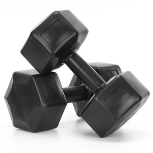 Set gantere hex 2x10 kg, bitum cu invelis rezistent PP, negru