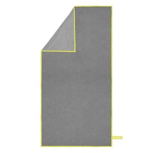 Prosop microfibra pentru plaja sau fitness, 180x100 cm, 200 GSM, uscare rapida, cu husa, gri