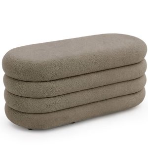 Taburet tapitat Puffo cu spatiu de depozitare, velur, 100x42x42 cm, maro mocha