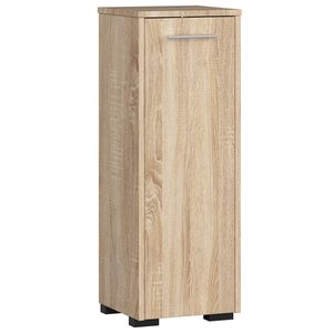Dulap de baie tip baza, cu usa reversibila si raft interior, PAL 16 mm, 30x30x85 cm, stejar sonoma