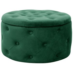 Taburet Alia cu spatiu depozitare, tapitat cu velur, 55x30 cm, verde