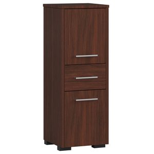 Dulap de baie tip baza, cu 2 usi si sertar, PAL 16 mm, 30x30x85 cm, maro wenge